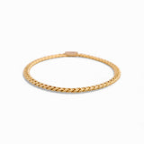14K  Yellow Gold Cuban Link Cz Clasp Women's Bracelet