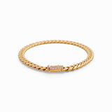 10K  Yellow Gold Cuban Link Cz Clasp Bracelet