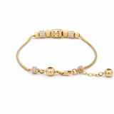 14K Yellow Gold Charms Bracelet Women's