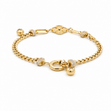 14K Yellow Gold Charms Bracelet Women's