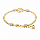 14K Yellow Gold Heart Bracelet Women's
