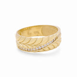 14K Yellow Gold  Wedding Band  Ring with Cz