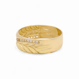14K Yellow Gold  Wedding Band  Ring with Cz