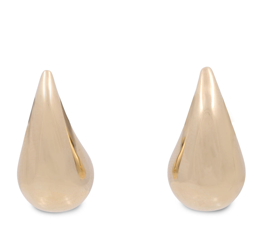 A pair of Miral Jewelry 14K Yellow Gold Large Drop Earrings measuring 22mm in length.