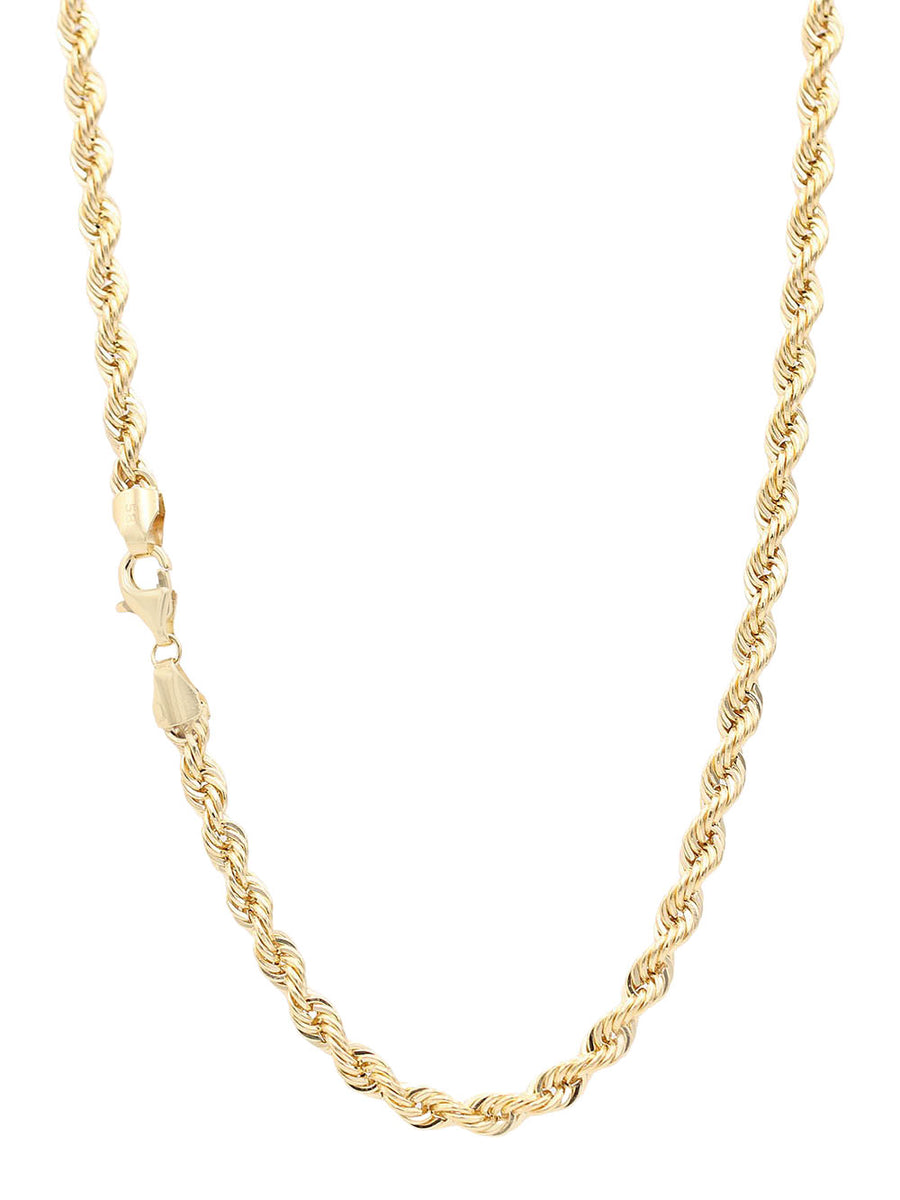 Add this Miral Jewelry 14K Yellow Gold Rope Link Chain to your jewelry collection. Complete with a clasp, this yellow gold chain is a must-have accessory.