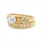 10K Yellow Gold Bridal Set with Cz Fashion Women's Ring