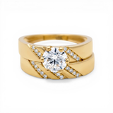 10K Yellow Gold Bridal Set with Cz Fashion Women's Ring