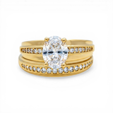 10K Yellow Gold Bridal Set with Cz Fashion Women's Ring
