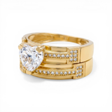 10K Yellow Gold Bridal Set with Cz Fashion Women's Ring