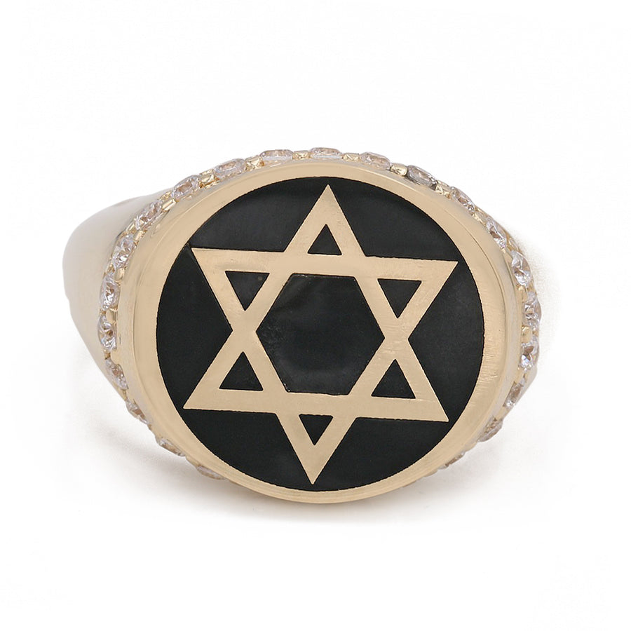 A stunning 14K yellow gold Miral Jewelry ring with a Star of David symbol.