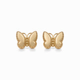 14K Yellow Gold Butterfly Earrings