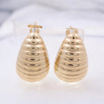 14K Yellow Gold Button Women's Earrings Miral Jewelry