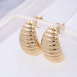 14K Yellow Gold Button Women's Earrings Miral Jewelry