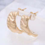 14K Yellow Gold Button Women's Earrings Miral Jewelry