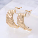 14K Yellow Gold Button Women's Earrings Miral Jewelry