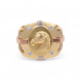14k Tri Color Horse Men's Fashion Ring