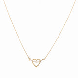 14K Yellow Gold Heart Women's Necklace 18"