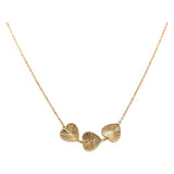 14k Yellow Gold Diamond Cut Hearts Necklaces 17"