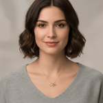 14K Yellow Gold Heart and Infiniti Women's Necklace 18"