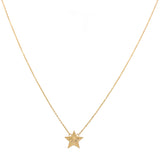 14K Yellow Gold Star Women's Necklace 18"