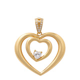 14K Yellow Gold Double Heart Women's Pendant