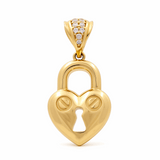 14K Yellow Gold Heart with Cz Pendant