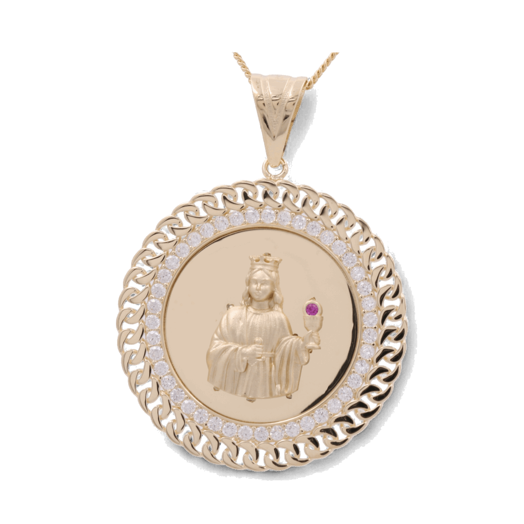 14K   Yellow Gold Sta Barbara Medal Pendant