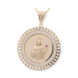 14K Yellow Gold Sta Barbara Medal Men's Pendant