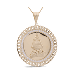 14K Yellow Gold Caridad del Cobre Medal Men's Pendant
