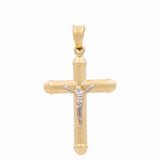 10K Two Tone White/Yellow Gold Crucifix Women's Pendant
