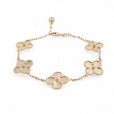 14K  Yellow Gold  Diamond Cut with Flowers Women's Bracelet