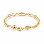 14K Yellow Gold Fancy Link with Hearts Bracelet