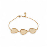 14K Yellow Gold Diamond Cut Hearts Bracelet
