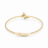 10K Yellow Gold Bangle with Butterfly Women's Bracelet