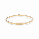 14K Yellow Gold Bangle with Heart Women's Bracelet