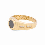 14k Yellow Gold  Round Onix Fashion Ring