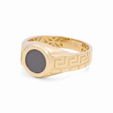 14k Yellow Gold Round Onix Fashion Ring
