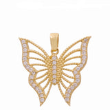 14K Yellow Gold Butterfly Women's Pendant
