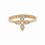 14K  Yellow Gold  Flower Fashion  Women's Ring