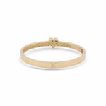 10K Yellow Gold Bangle Semisolid  with Heart  Bracelet