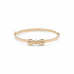 10K Yellow Gold Bangle Semisolid  with Ribbon Bracelet