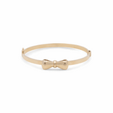 10K Yellow Gold Bangle Semisolid  with Ribbon Bracelet