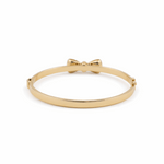10K Yellow Gold Bangle Semisolid  with Ribbon Bracelet