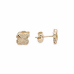 10K Yellow Gold  Diamond Cut Earrings