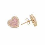 10K Yellow Gold Heart with Cz Earrings