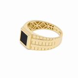 10k Yellow Gold Square Onyx Fashion Ring Men's