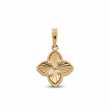 10K Yellow Gold Diamond Cut Flower Women's Pendant