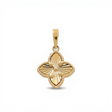 10K Yellow Gold Diamond Cut Flower Women's Pendant