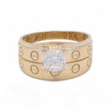 10K Yellow Gold Bridal Set with CZ Fashion Women's Ring