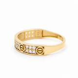 10K Yellow Gold with Cz Fashion Women's Ring